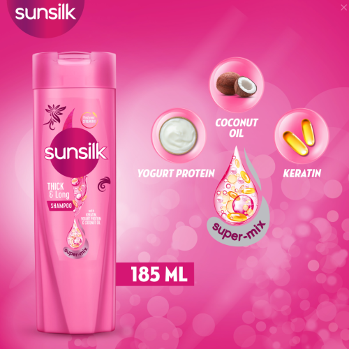Sunsilk Thick &amp; Long Shampoo  (Pink)