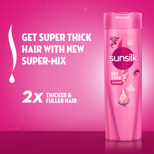 Sunsilk Thick &amp; Long Shampoo  (Pink)