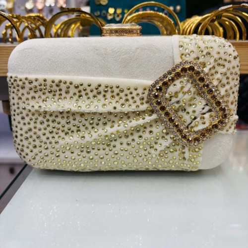 White Stone Party Clutch