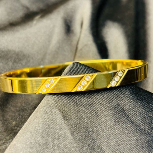 Titanium three Stone Braclate