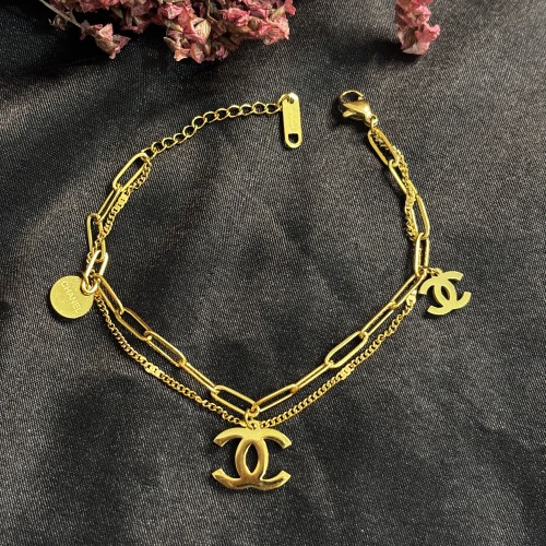 Chanel Double Layer Simple Chain Braclate