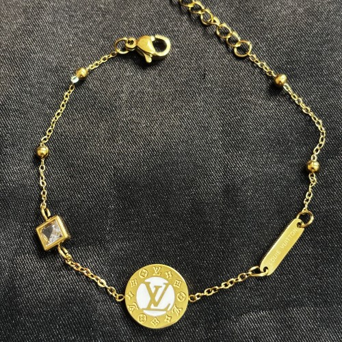 LV White Circle Chain Braclate