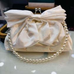 Cream Bow Purse