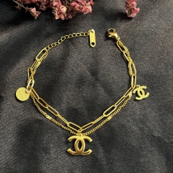 Chanel Double Layer Simple Chain Braclate