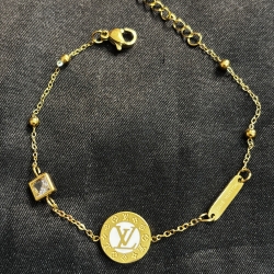 LV White Circle Chain Braclate